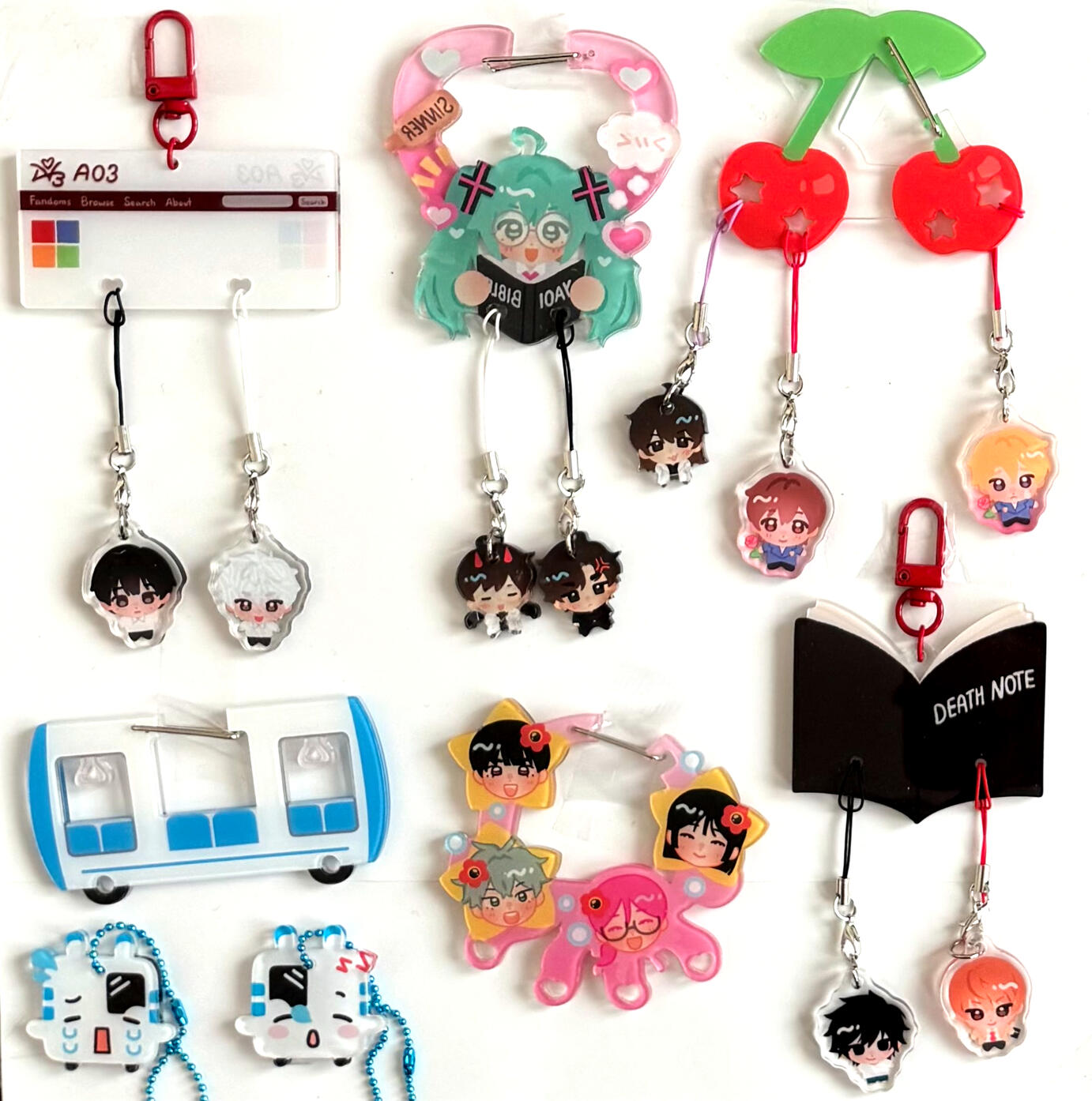 phone charms &amp; carabiners